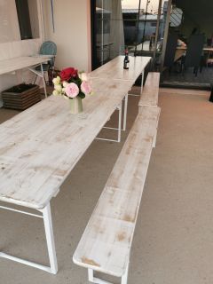 Coup de coeur pour nos tables et bancs type brasserie