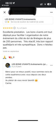 Nos clients sont satisfaits, cela compte beaucoup pour nous !
